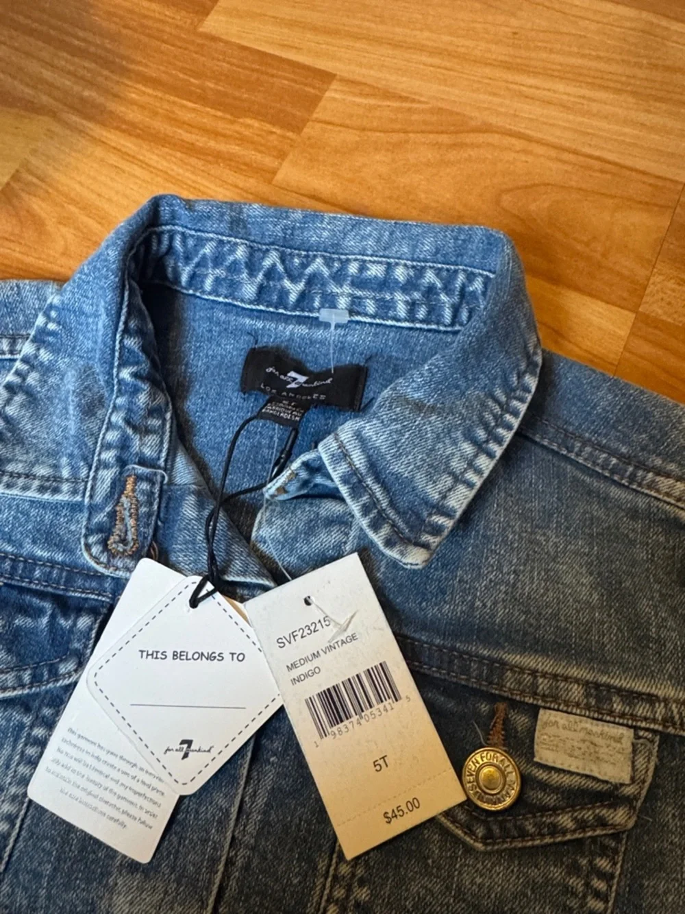 NWT 7 for all mankind kids 5T toddler girls/unisex Jean jacket‎